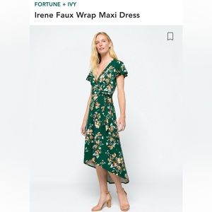 Fortune + Ivy Irene Faux Wrap Knit Dress